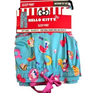 HELLO KITTY Functional Drawstring & Pockets Woman's M 32-34 Sleep/Lounge Pant #Y